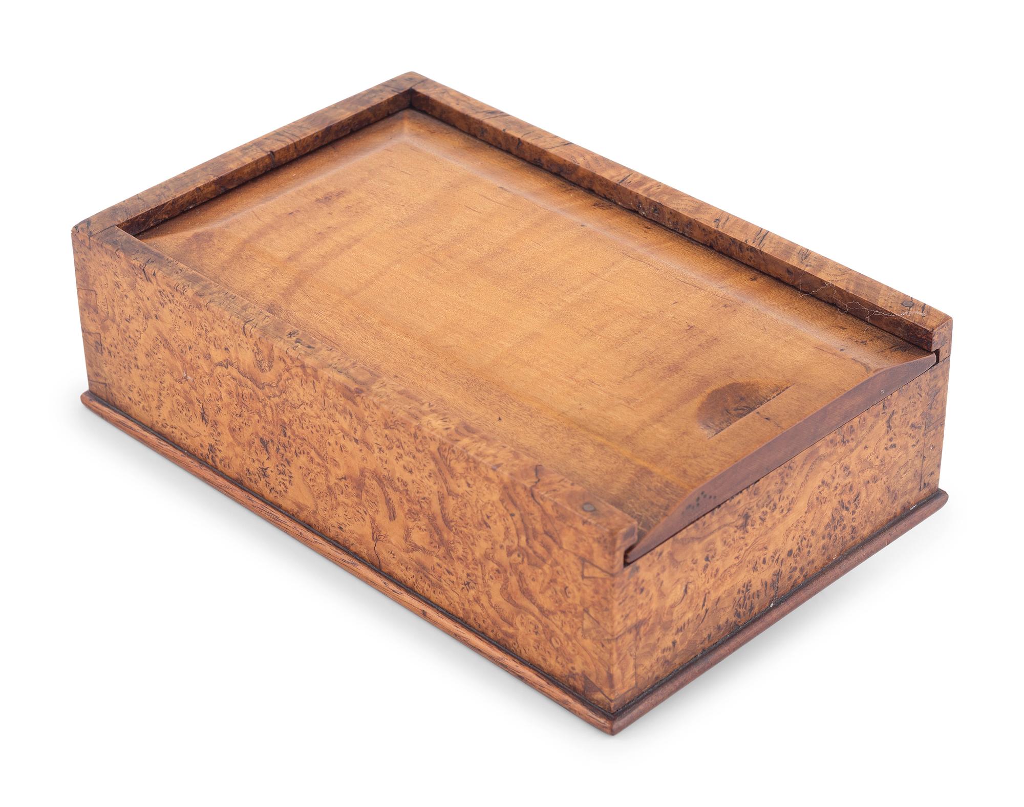 A Fine Figured Maple Slide Lid Box