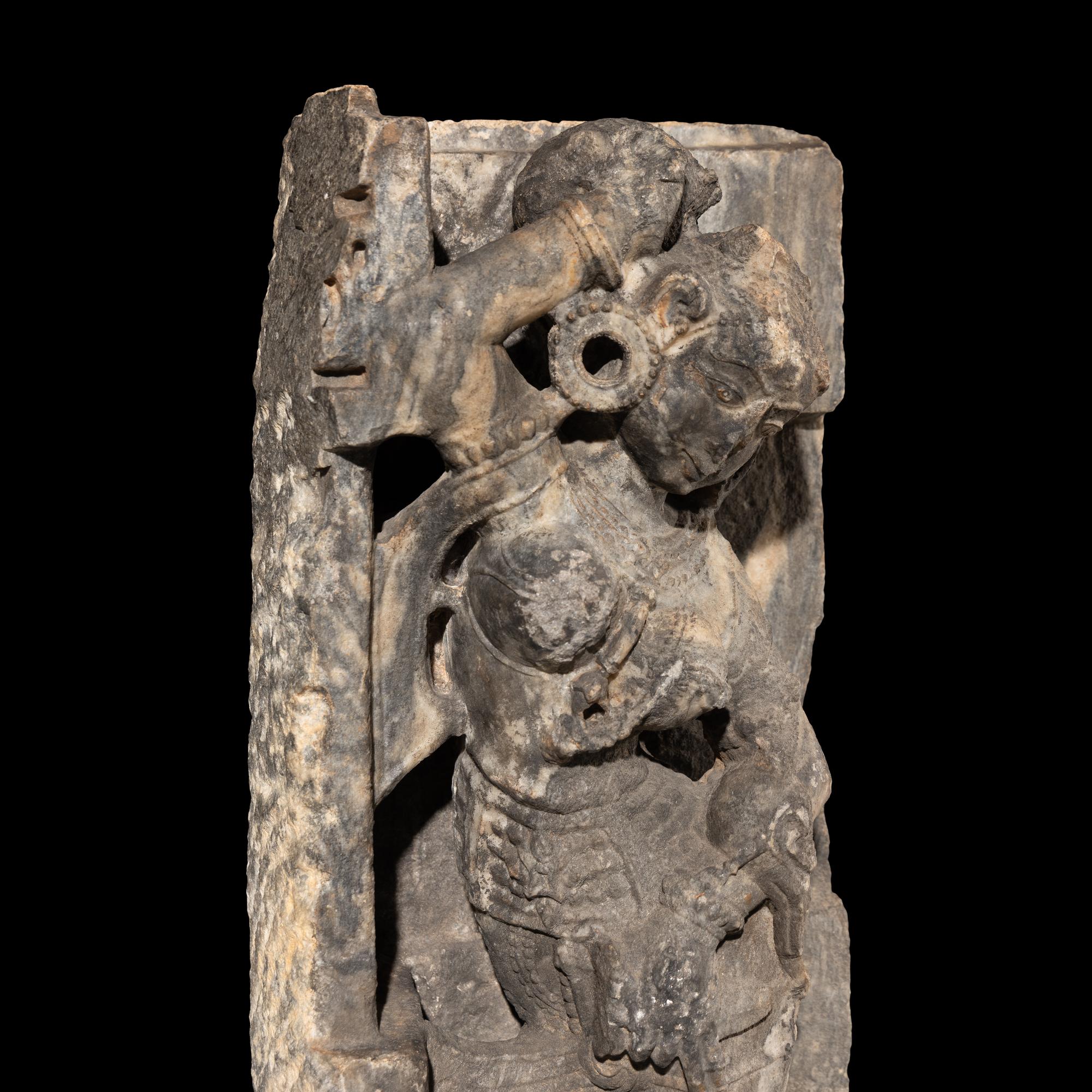 An Indian Marble Figure of Alasya Kanya, Rajasthan, Mount Abu, Circa 14th Century