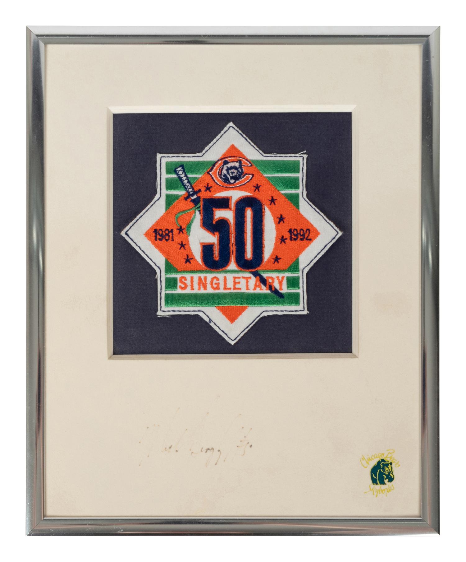 A Mike Singletary Signed Autograph Chicago Bears Jersey Presentation Formerly Displayed at Mike Ditka's Restaurant,