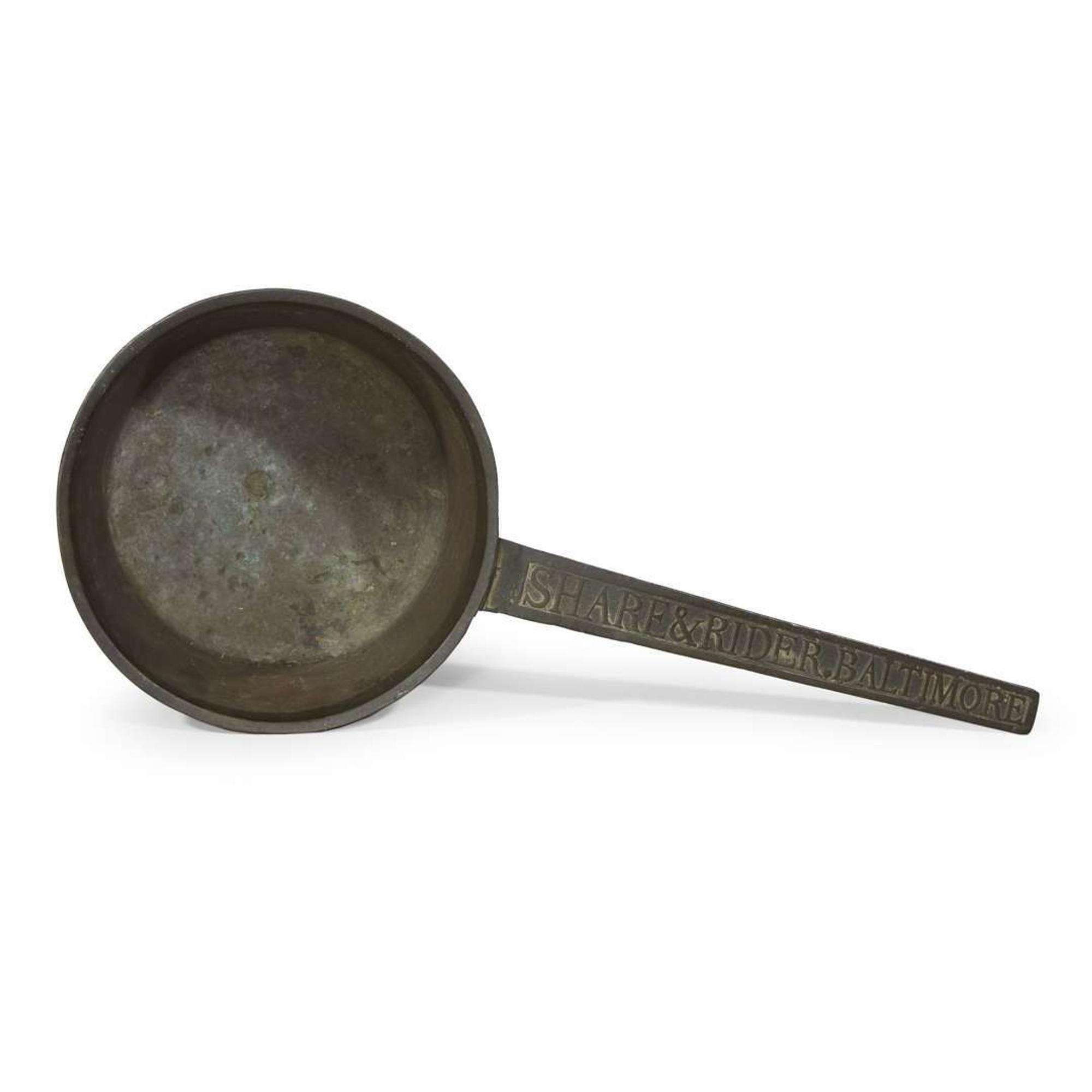 Cast iron skillet Share & Rider, Baltimore, MD, circa 1830