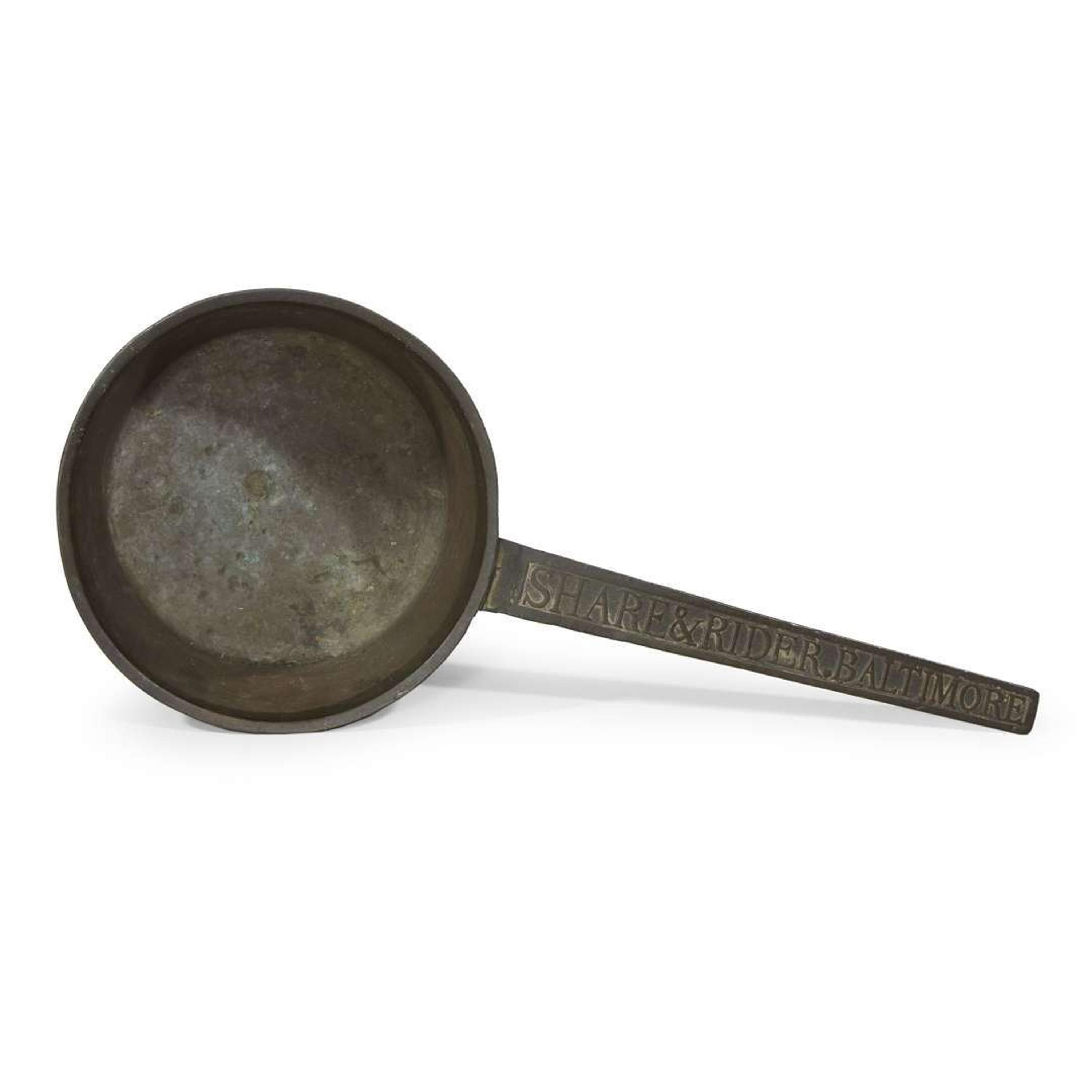 Cast iron skillet Share & Rider, Baltimore, MD, circa 1830