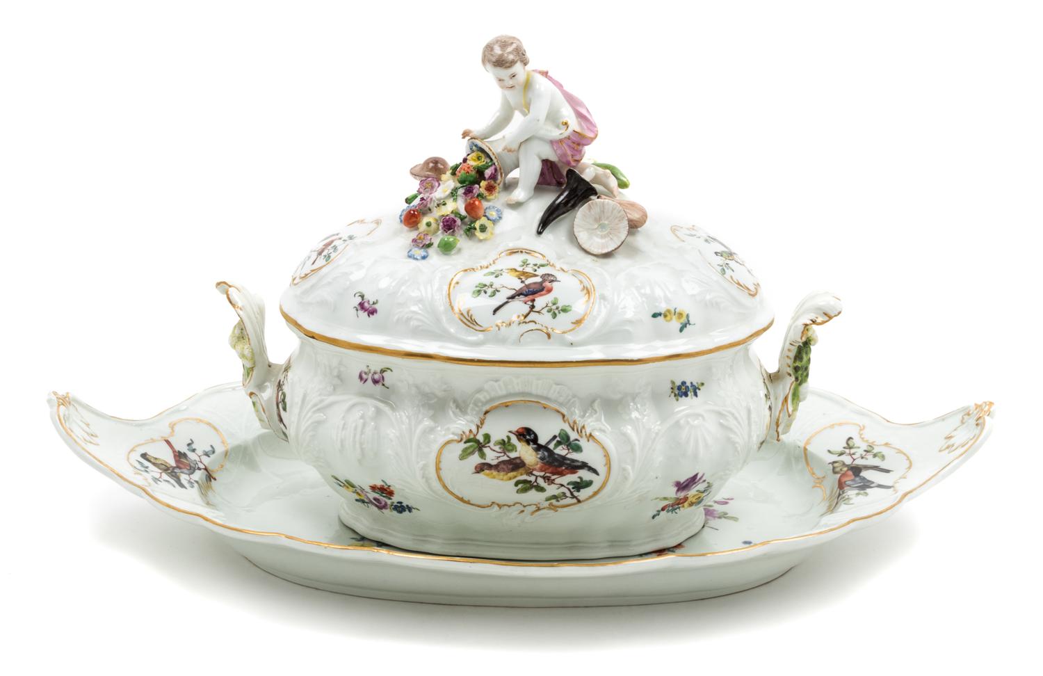 A Meissen Porcelain Tureen and Platter Width of stand 20 3/8 inches. — 19TH CENTURY