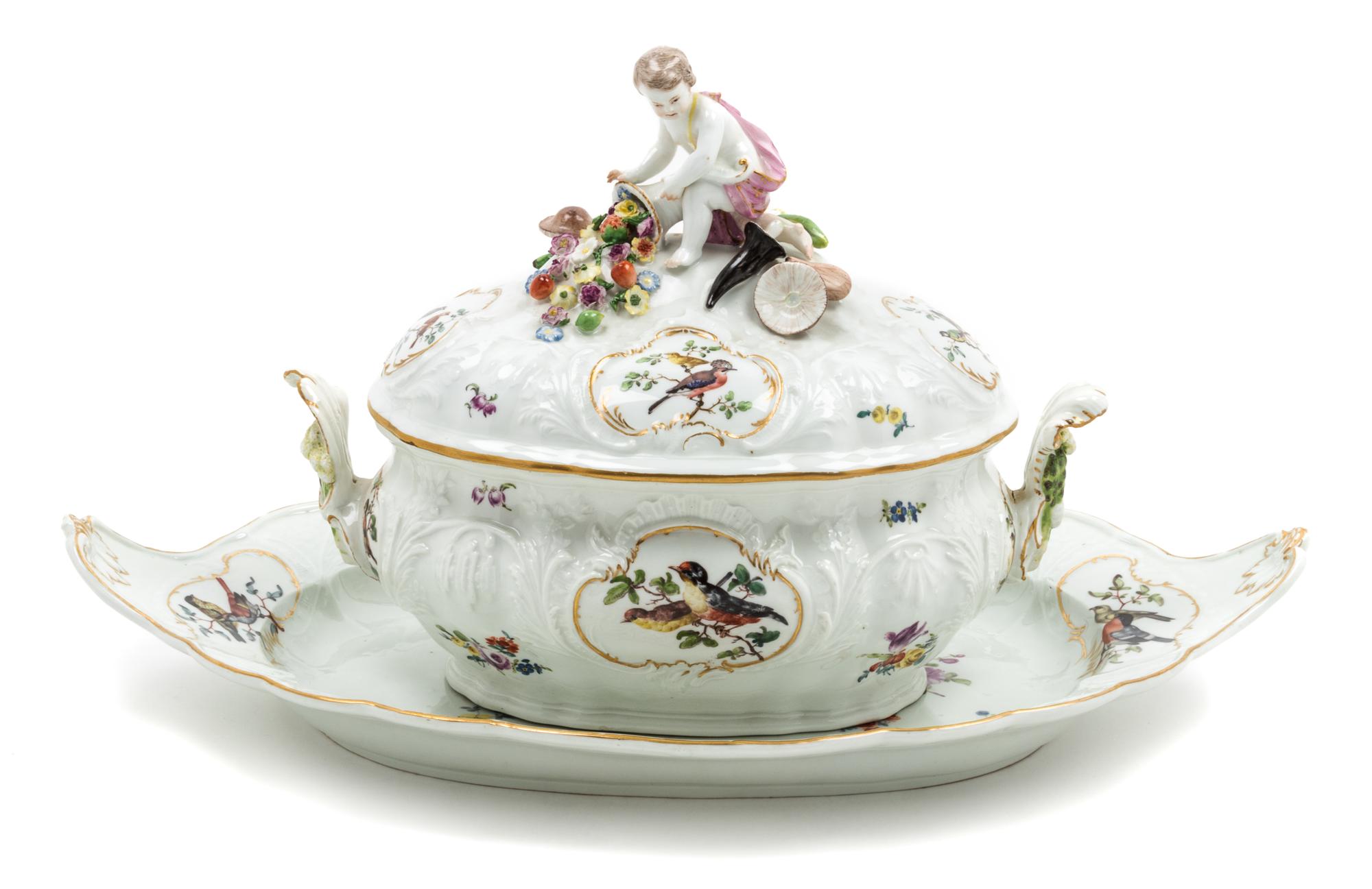 A Meissen Porcelain Tureen and Platter Width of stand 20 3/8 inches. — 19TH CENTURY