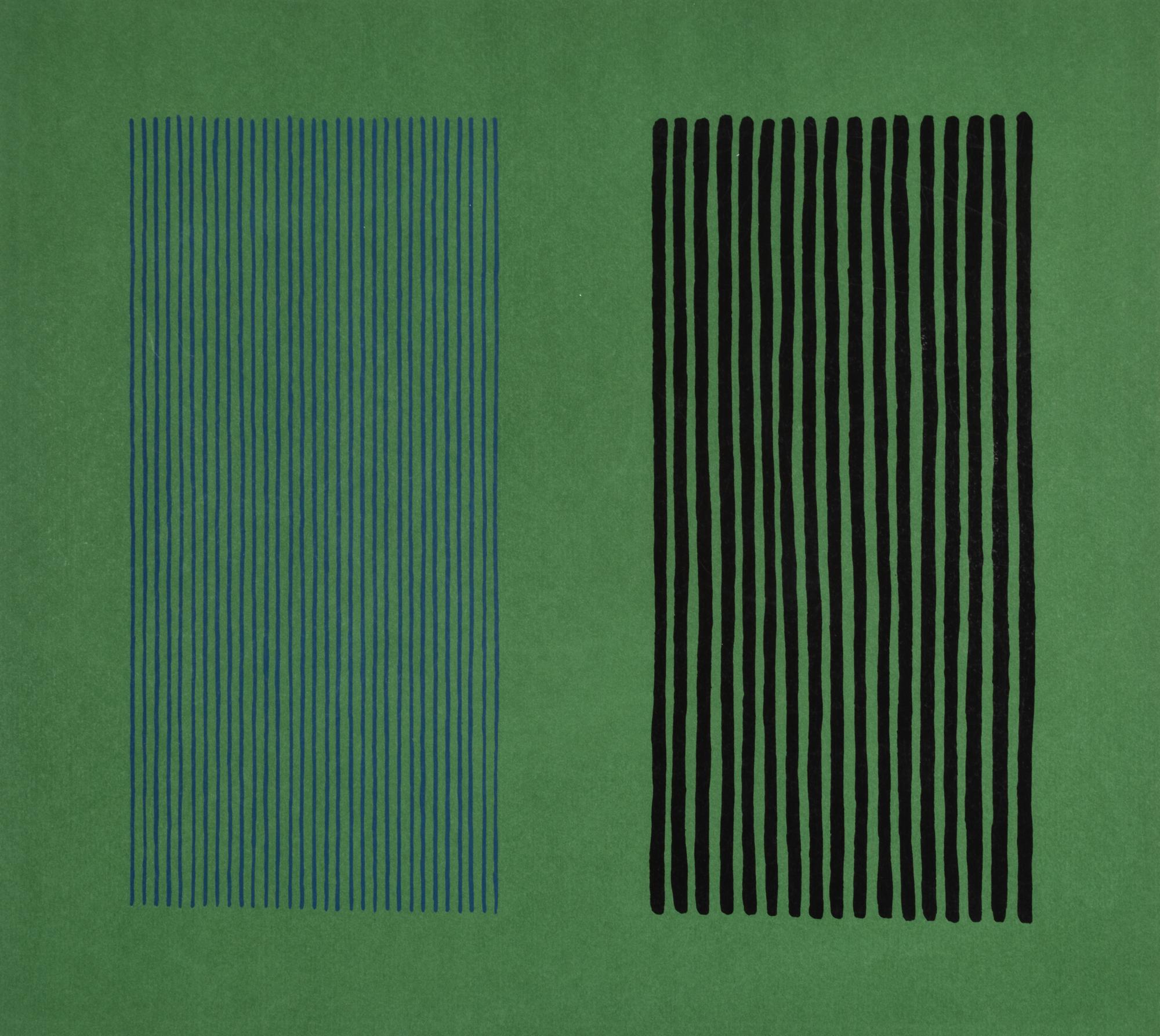 Gene Davis, (American, 1920-1985), A group of three works: Meandering, Green Sonata, and Sonata #37-17, 1980