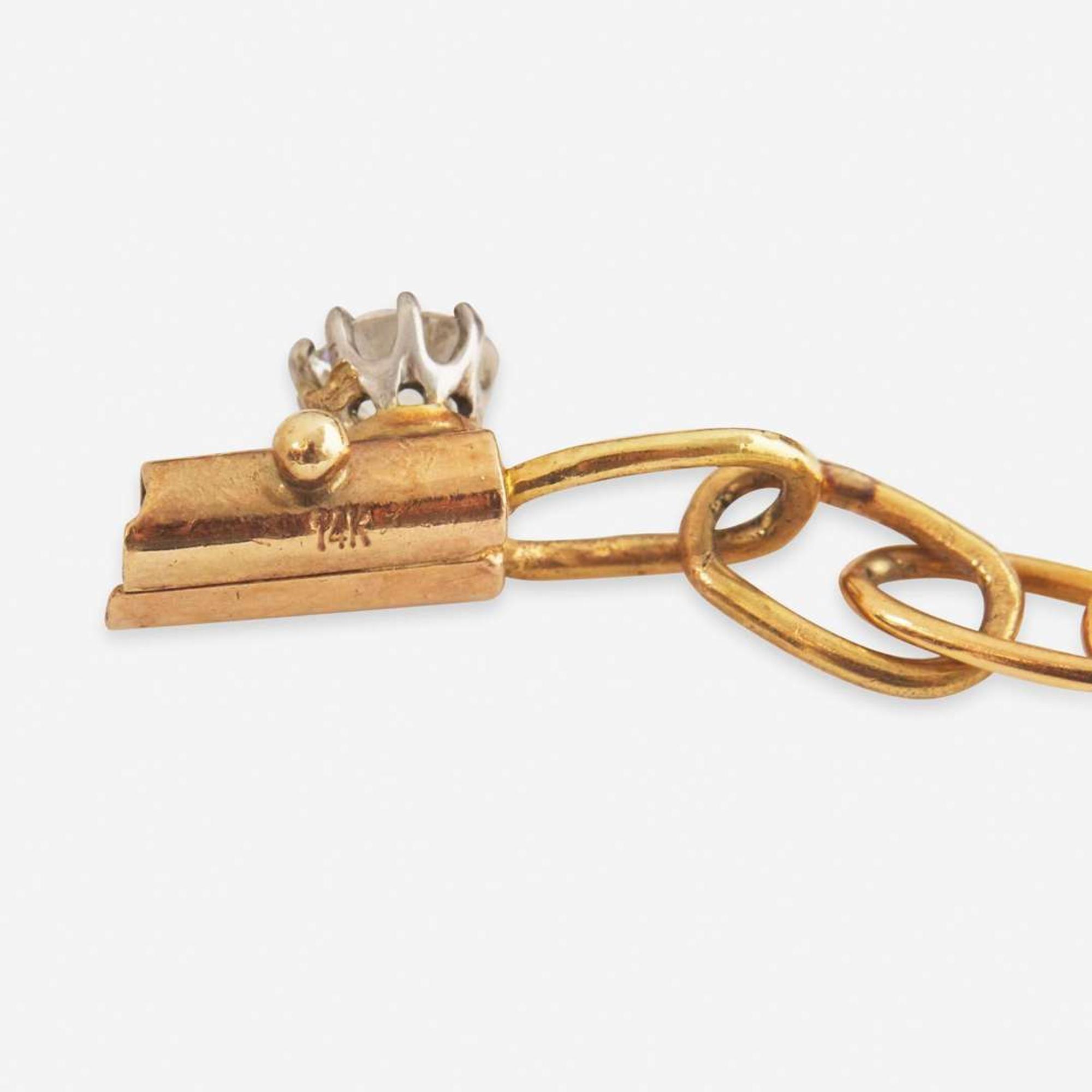 A Matching 14K Yellow Gold, Amethyst, and Diamond Necklace and Bracelet Georgian, c.1880