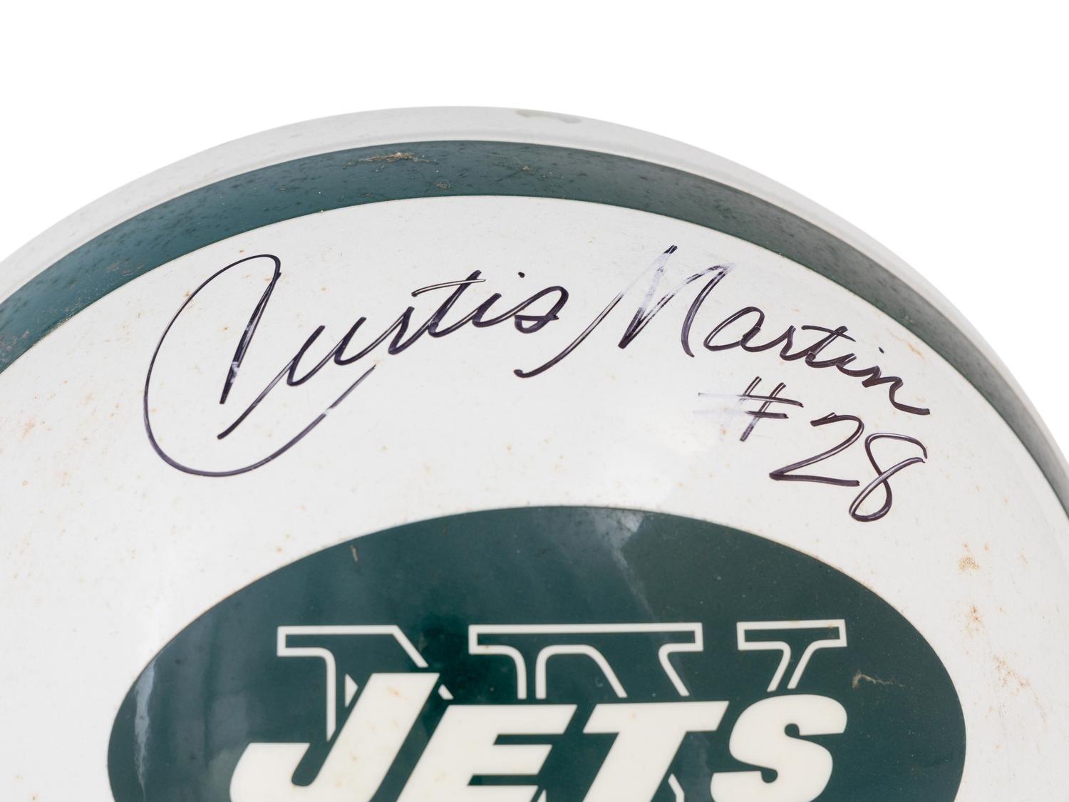 A Curtis Martin Signed Autograph Full Size New York Jets Helmet,
