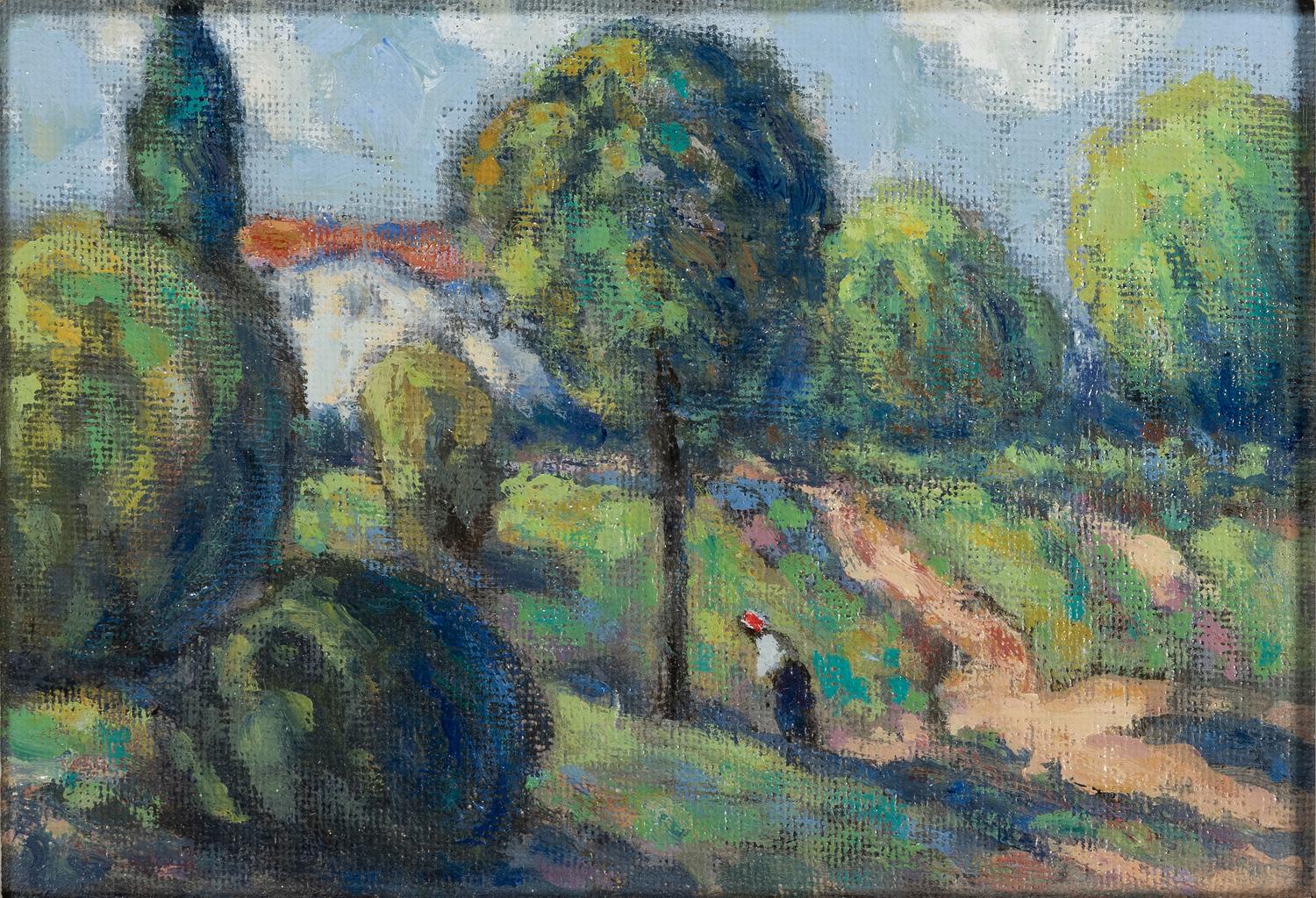 Three Works: Evening in the Square, Three Hats, and Landscape with Villa