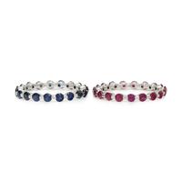 Pair of Sapphire and Ruby Rings