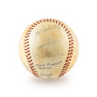A 1937 American League All Star Team Signed Autograph Baseball Including Lou Gehrig, Hank Greenberg and Jimmie Foxx (Beckett Authentication Services)