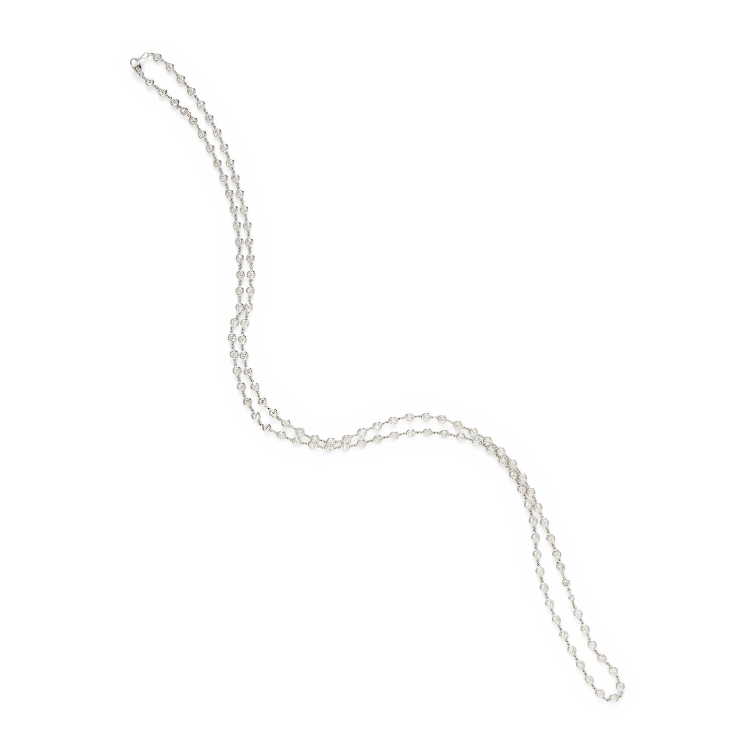 DIAMOND AND WHITE GOLD STATION NECKLACE