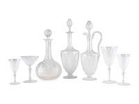 A Collection of Diamond Cut Glass Stemware