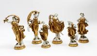 A Set of Six Capodimonte Gilt Decorated Porcelain Figures Height of tallest 10 inches. — 19TH/20TH CENTURY