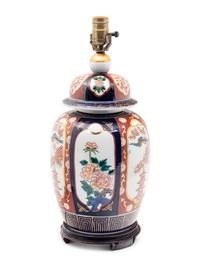 An Imari Palette Porcelain Jar Mounted as a Lamp
