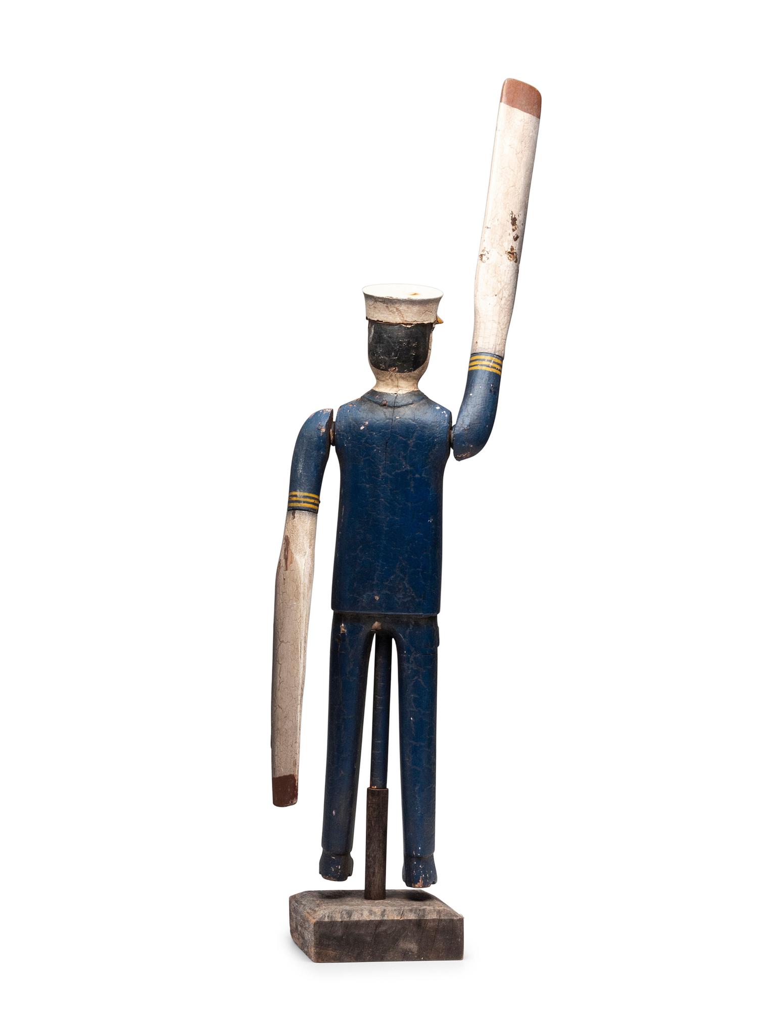 A Carved and Painted Wood Ship's Captain Whirligig