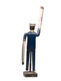 A Carved and Painted Wood Ship's Captain Whirligig