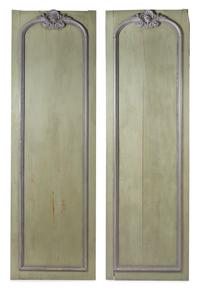 A Pair of French Painted Boiserie Panels Height 115 x width 35 1/2 inches. — CIRCA 1800