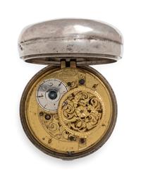 Wilter, London, Silver Pair Cased Open Face Verge Calendar Pocket Watch