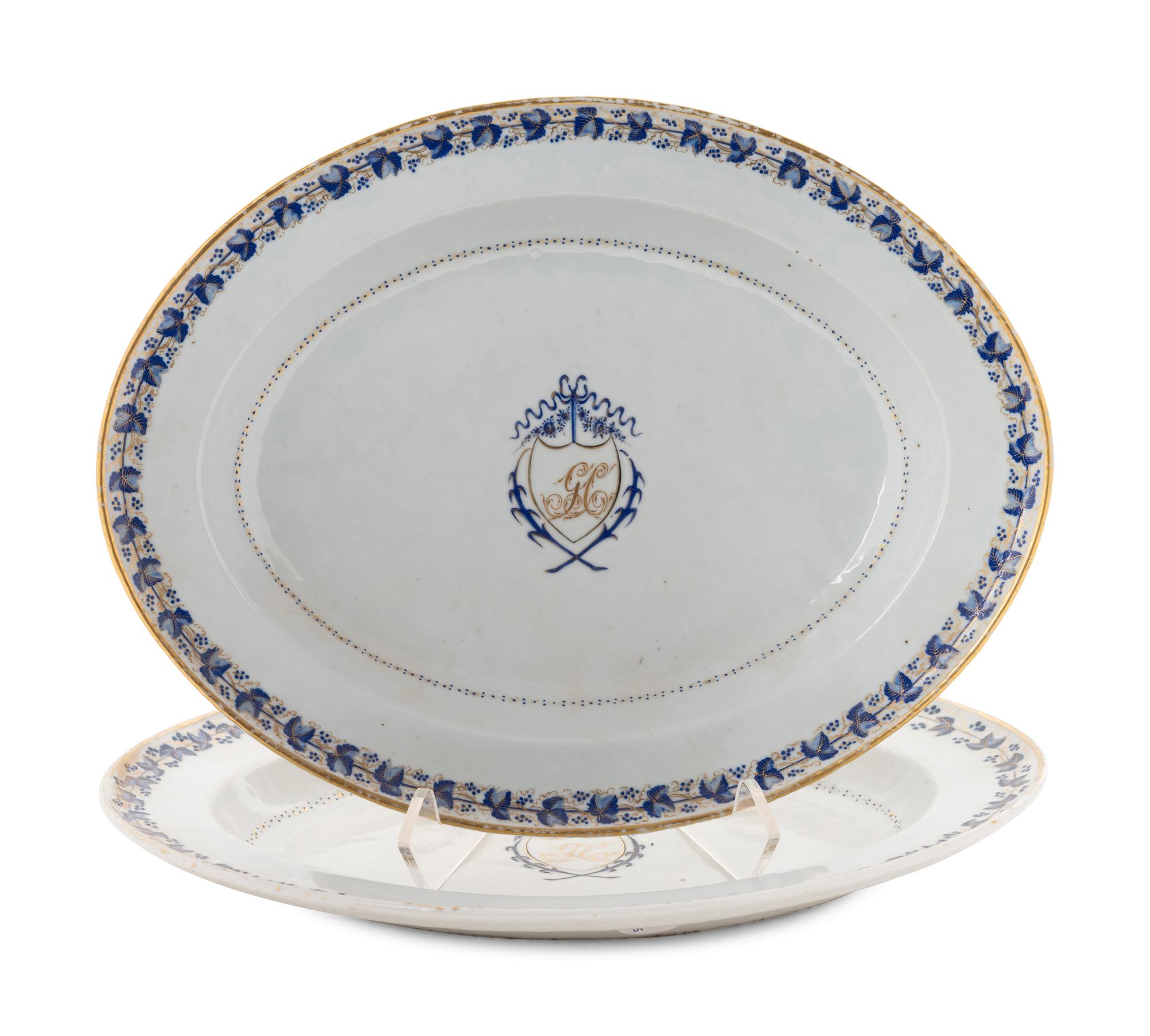 Two Chinese Export Porcelain Platters