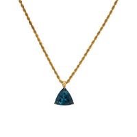 Blue Topaz and Yellow Gold Pendant Necklace