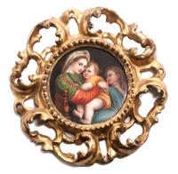 A Continental Porcelain Plaque Diameter 4 1/2 inches.