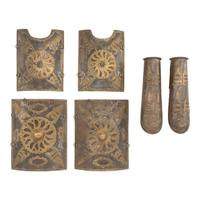Indian Char Aina Armor with Matching Batzu Bands Featuring Decorative Katar Motifs