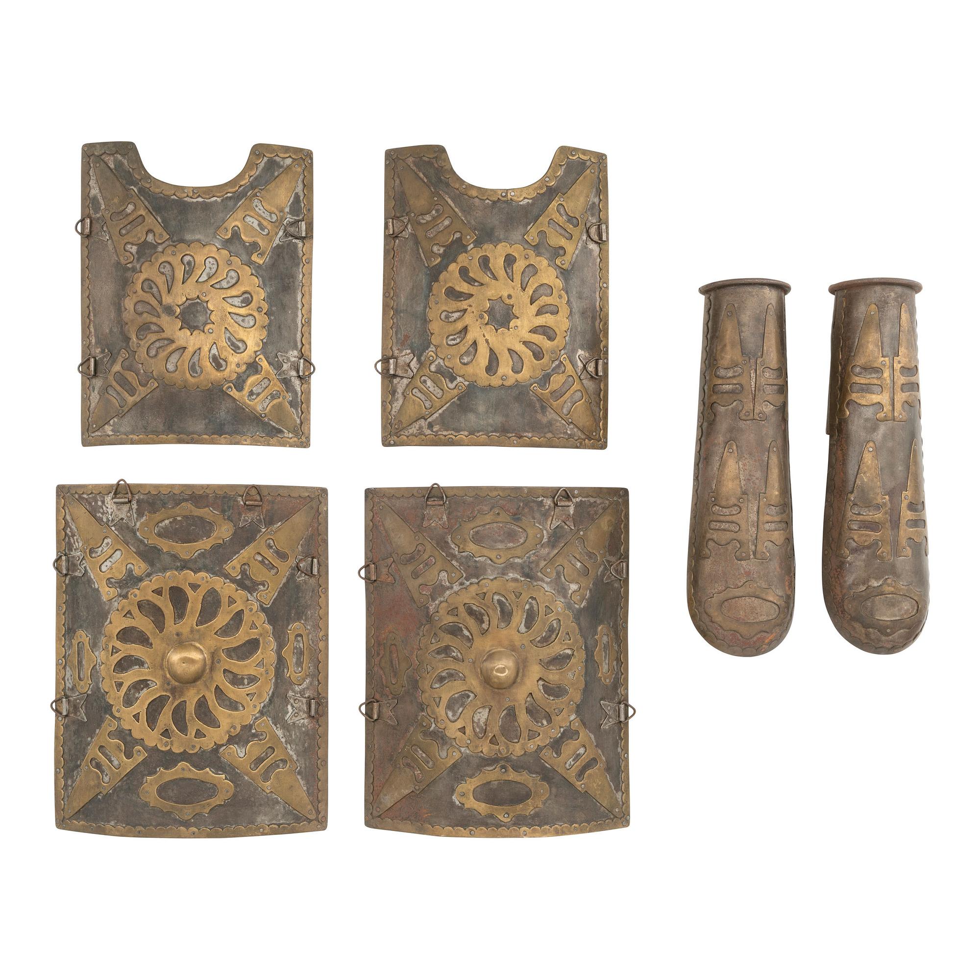 Indian Char Aina Armor with Matching Batzu Bands Featuring Decorative Katar Motifs