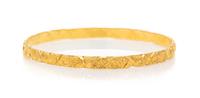 A High Karat Yellow Gold Bangle Bracelet, 12.55 dwts.
