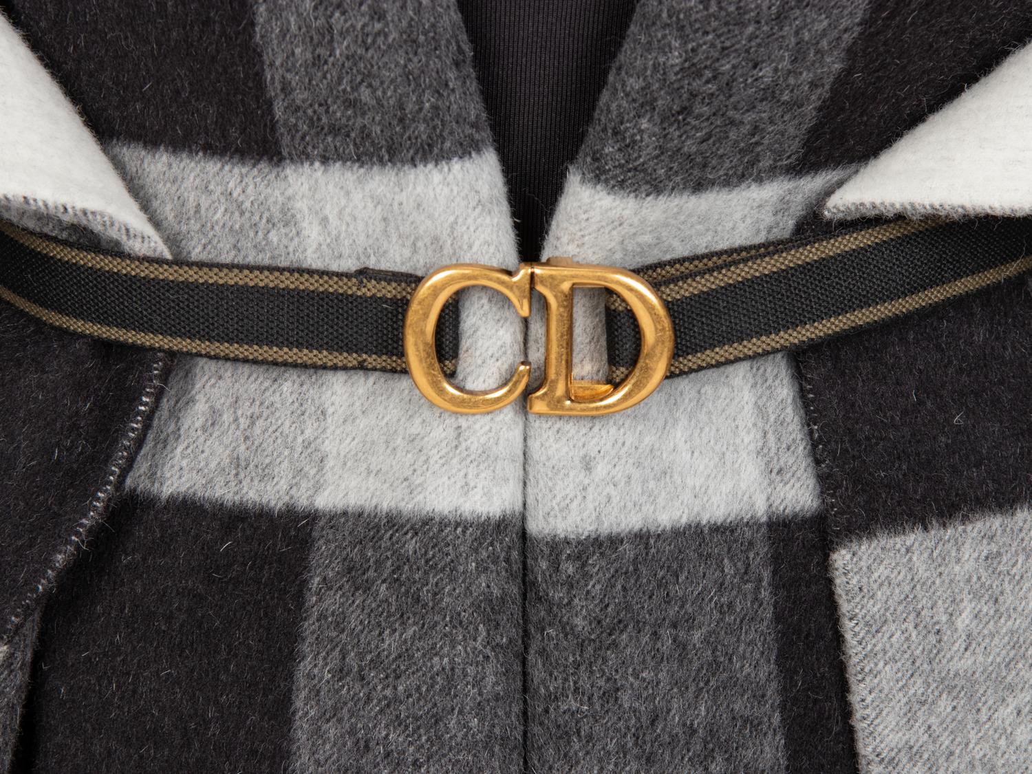 CHRISTIAN DIOR, BELTED PLAID SCARF BOLERO/SHAWL