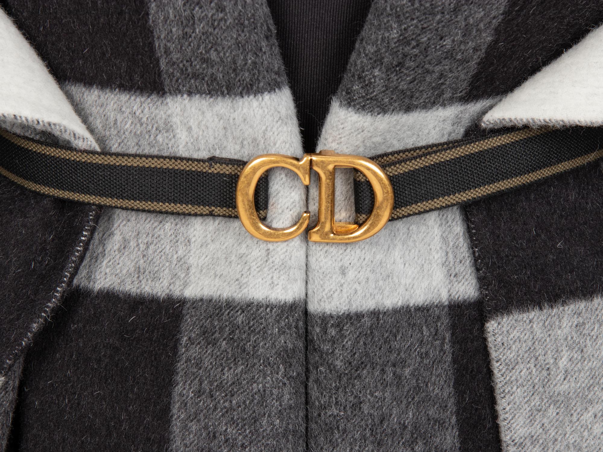 CHRISTIAN DIOR, BELTED PLAID SCARF BOLERO/SHAWL