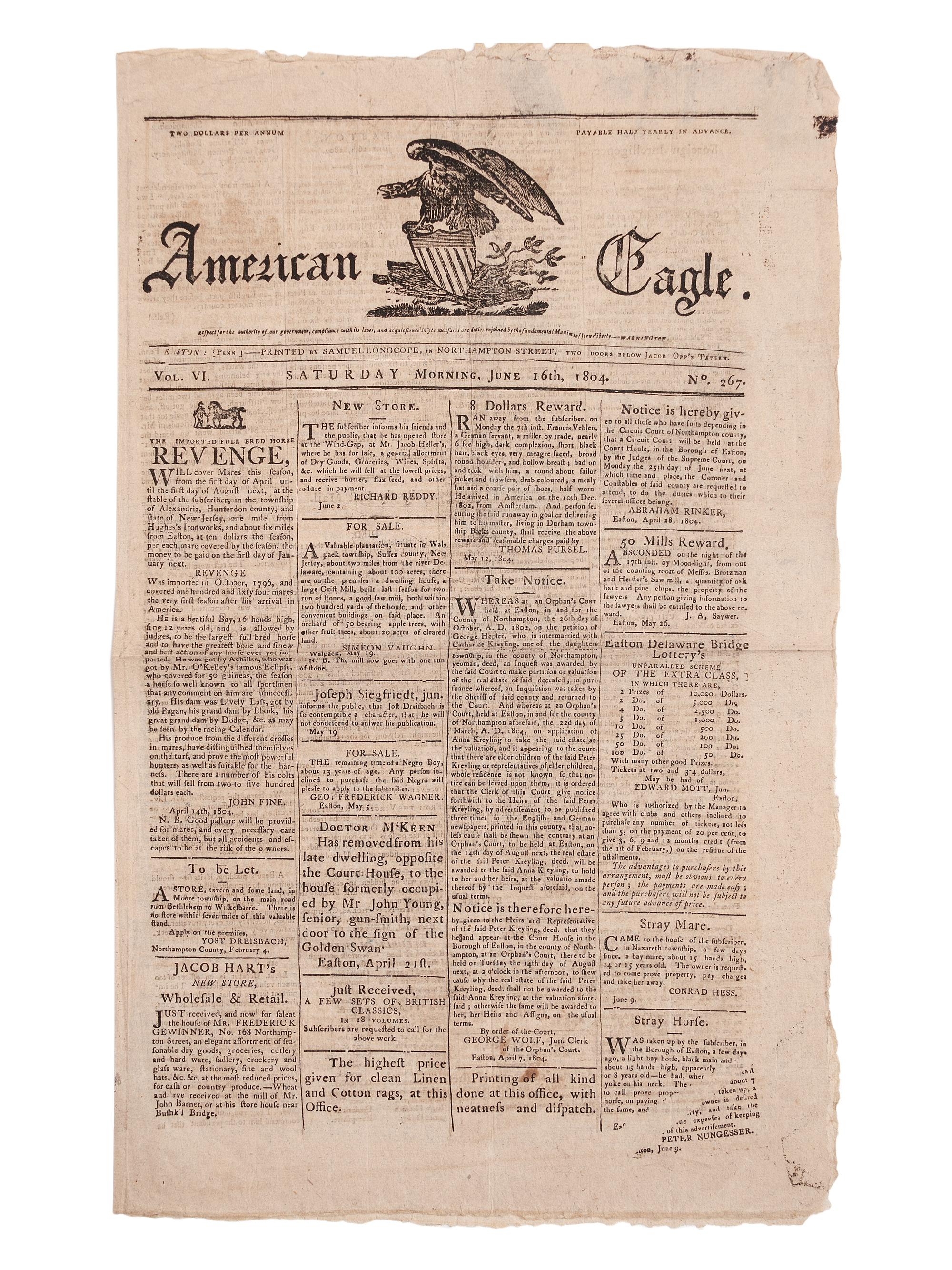 [PERIODICALS]. A group of 13 nineteenth-century newspapers and publications, including The Emancipator and the Catholic newspaper of the Yankton Sioux.