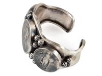 Sterling Silver and Silver Dollar Cuff Bracelet