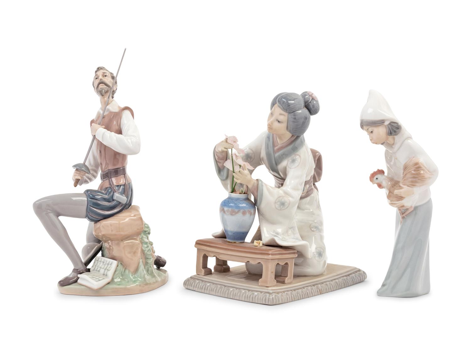 Three Lladro Porcelain Figures
