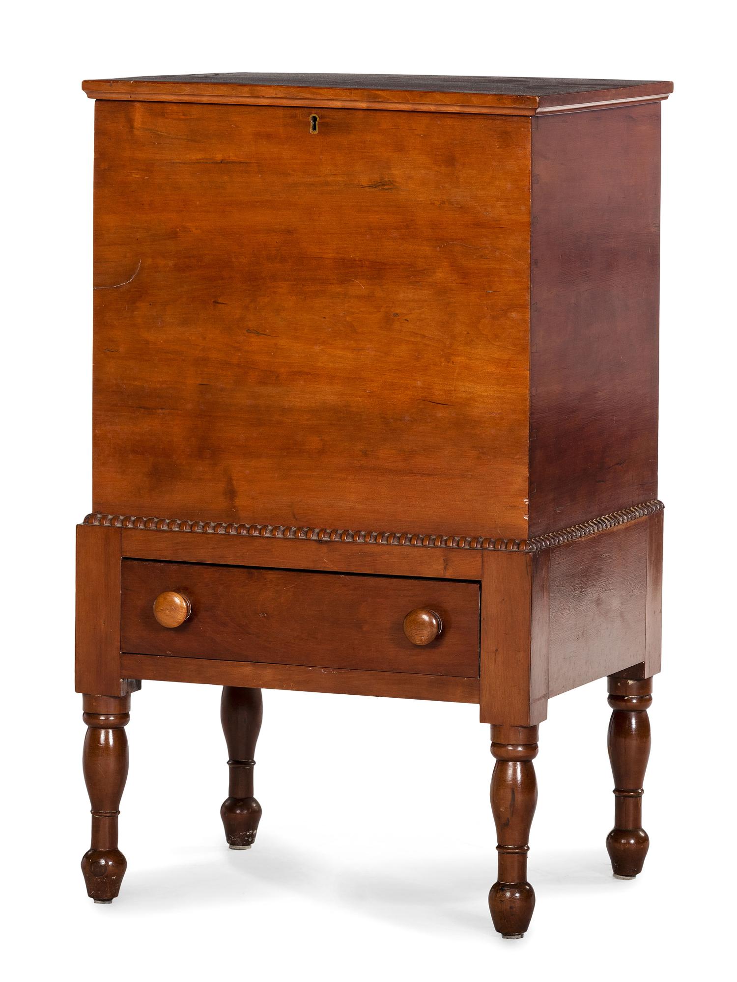 A Late Federal Cherrywood One-Drawer Sugar Chest