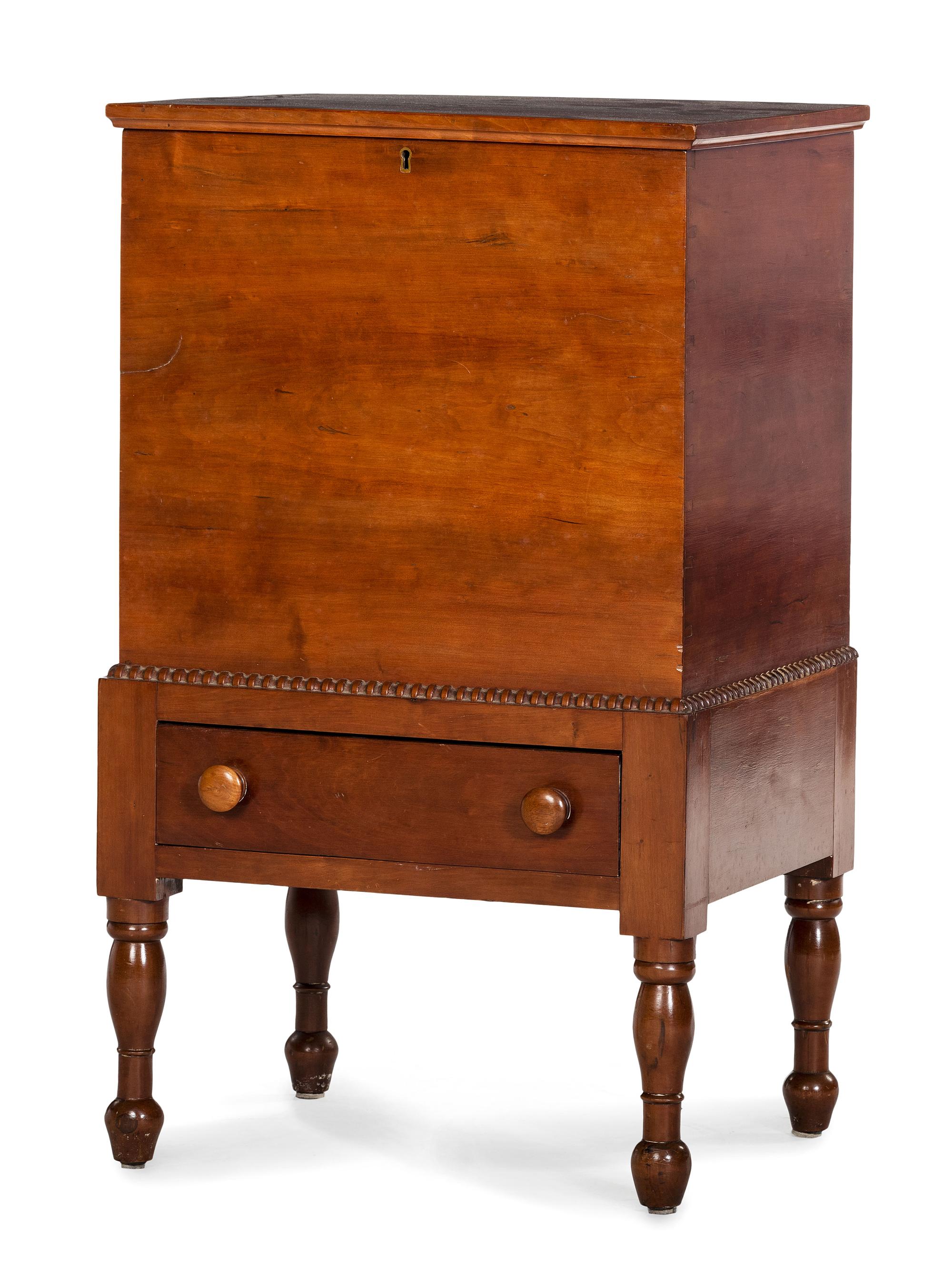 A Late Federal Cherrywood One-Drawer Sugar Chest