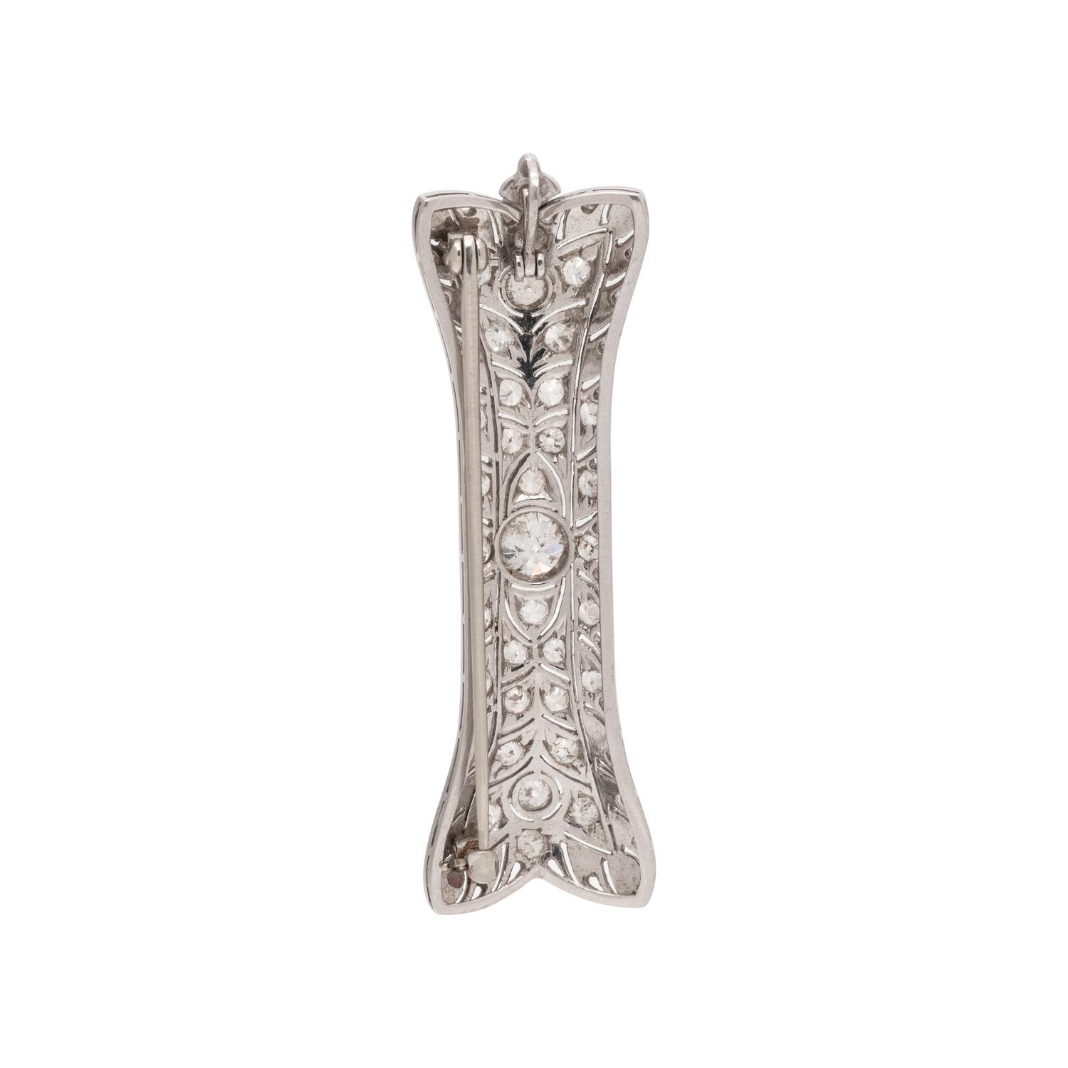 ART DECO, DIAMOND PENDANT/BROOCH