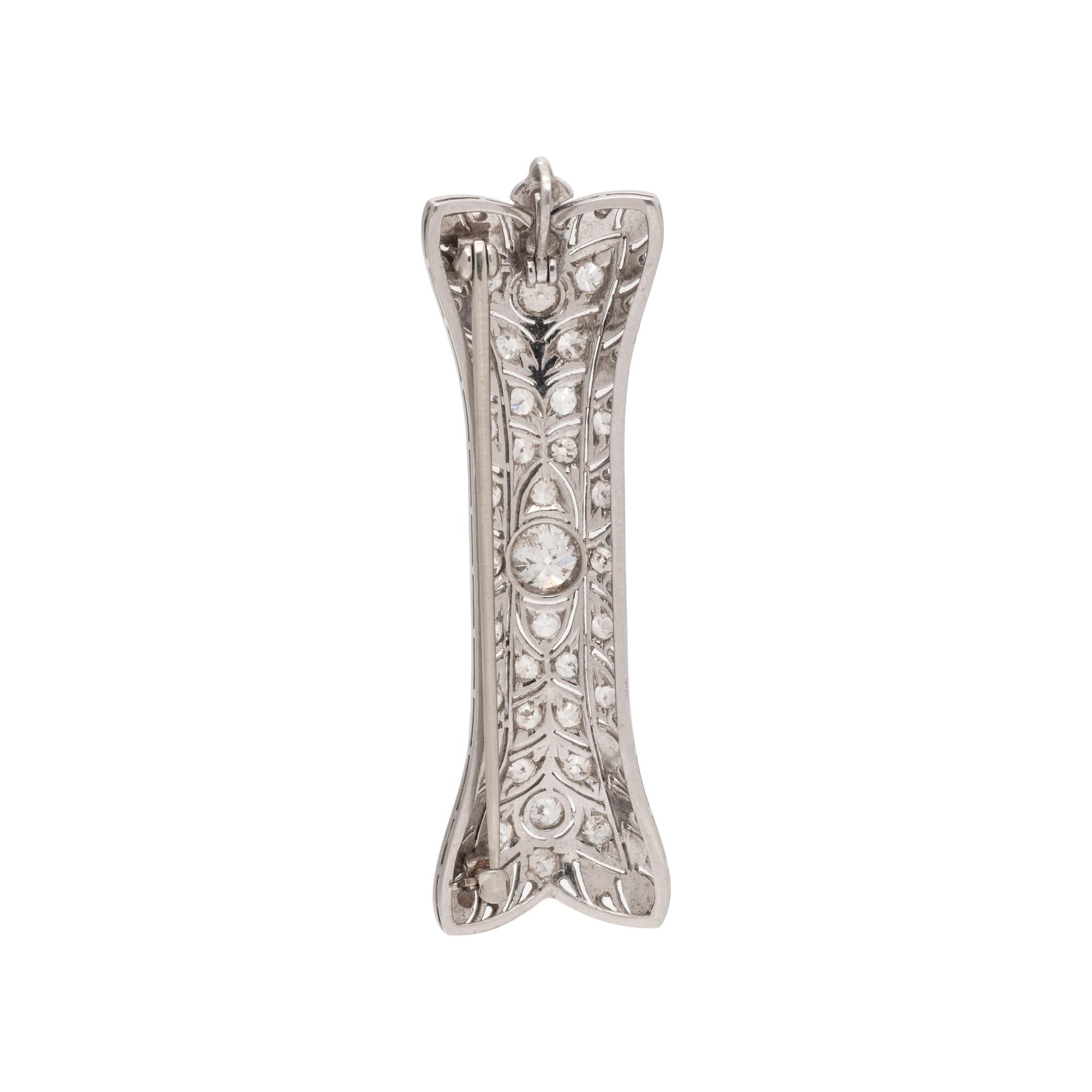 ART DECO, DIAMOND PENDANT/BROOCH
