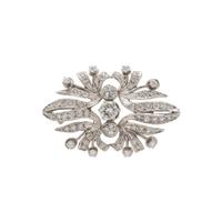 WHITE GOLD AND DIAMOND PENDANT BROOCH WITH CHAIN
