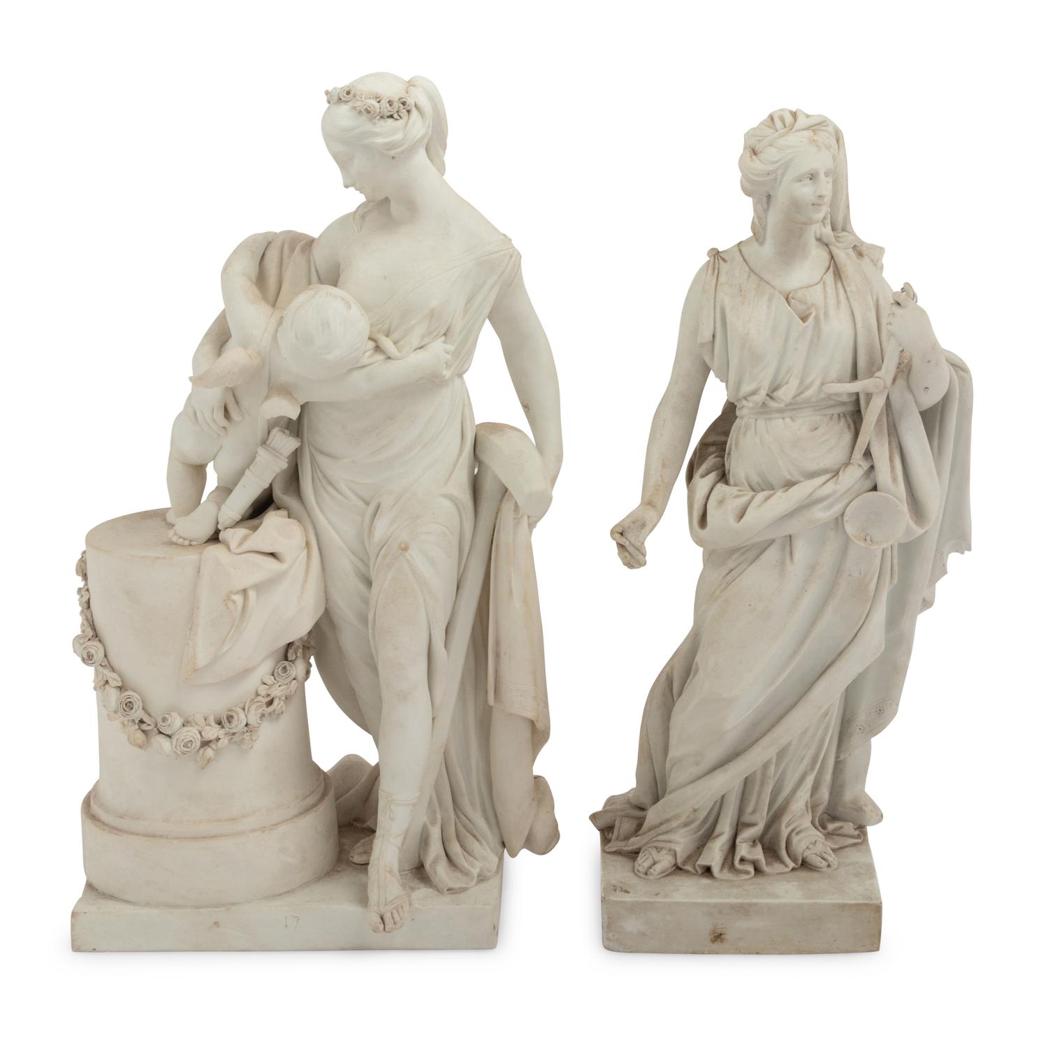Two French Bisque Porcelain Figures