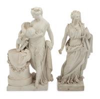 Two French Bisque Porcelain Figures