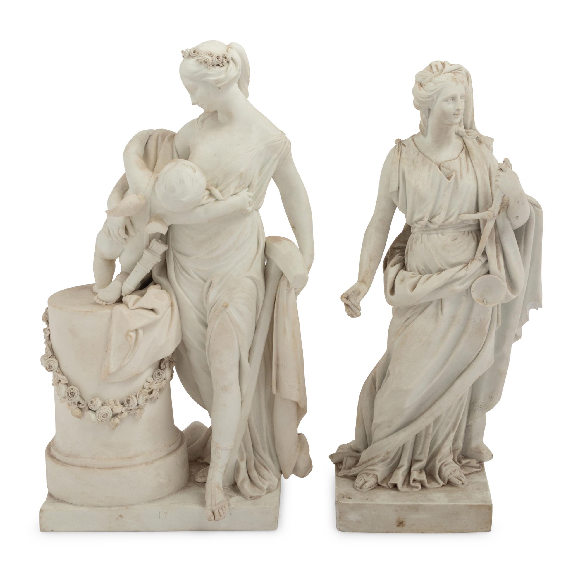 Two French Bisque Porcelain Figures