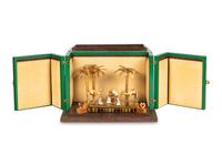 A Mouawad Silver-Gilt and Tiger's Eye Figural Group