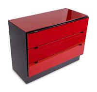 A Contemporary Red-Painted Glass Chest of Drawers — ELLO, CHICAGO