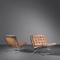 Pair of Barcelona Lounge Chairs Knoll International, USA