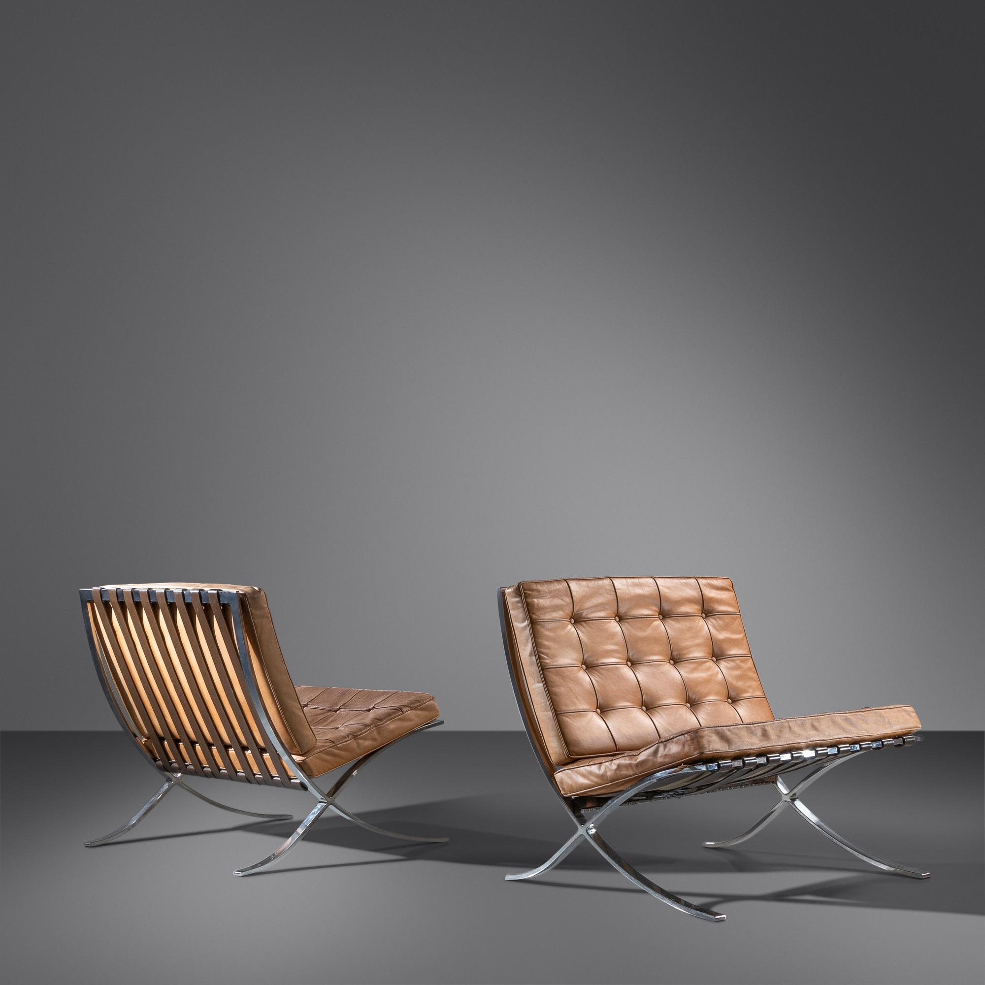 Pair of Barcelona Lounge Chairs Knoll International, USA