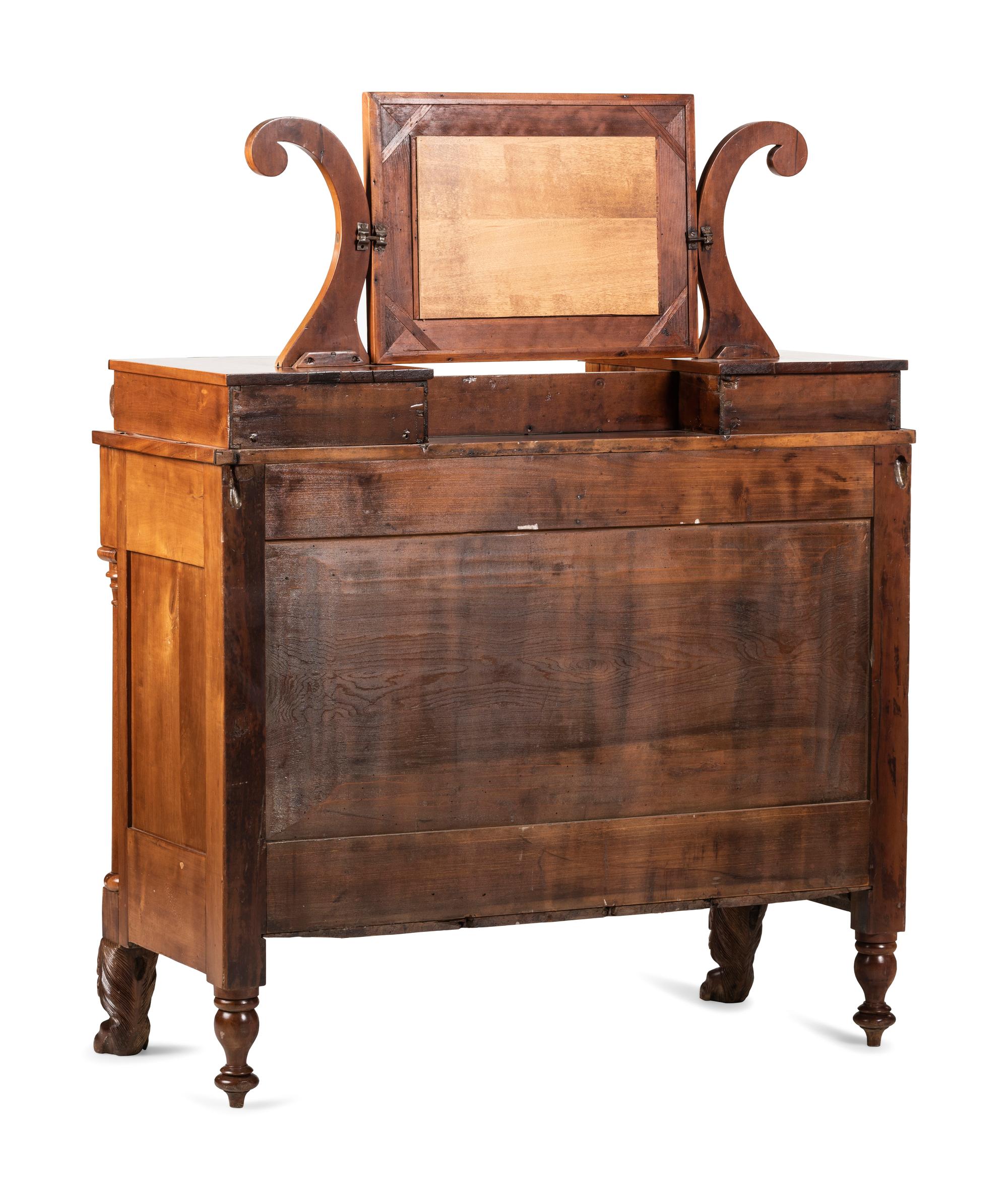 A Classical Figured Cherrywood and Mahogany Veneered Dresser