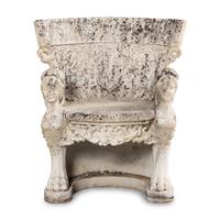 A Neoclassical Marble Throne Chair