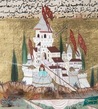 A Group of Four Islamic Gilt Framed Illuminated Manuscript Pages