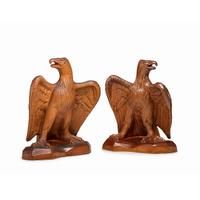 A Pair of Monumental Sewer Tile Eagles