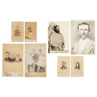 Western Outlaws [JAMES, Jesse (1847-1882)]. Collection of photographs of family members of Frank and Jesse James, incl. display featuring cabinet card photographs of their mother Zerelda James.