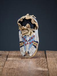 Cheyenne Toddler's Beaded Hide Moccasin, Single